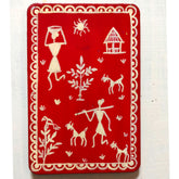 Craftooba Hand-Painted Warli Tribal Folk Art Decorative Fridge Magnets - Indigenous Village Life & Nature Scenes Magnetic Accents