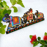 Craftooba Handcrafted Wooden Elephant Jaipur Inspired Fridge Magnets, Traditional Indian Design