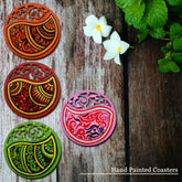 Engineered wooden handpainted Coasters art – | Engineered wooden handpainted coaster decor