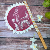 Hand Painted Hatpakha – Horse Art Bamboo Hand Fan, 8.5 Inch – for Puja, Wedding & Wall Decor