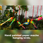Paper mache hanging birds Craftooba set of 2 Medium