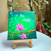 Craftooba Be Happy - Hand-Painted Mini Canvas Art | Uplifting & Inspirational Home Décor