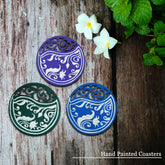 Engineered wooden handpainted Coasters art – | Engineered wooden handpainted coaster decor