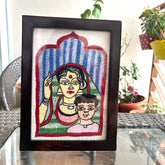 Hand-Embroidered Kantha Art Frame – Mother and Child