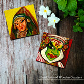 Engineered wooden handpainted Coasters art – | Engineered wooden handpainted coaster decor