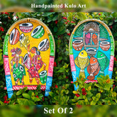 Craftooba Hand Craftted And Hand Painted Kulo Art Tribal Or Winnowing Clatter/Basket for Home Decor & Festival