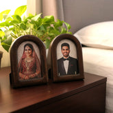 Craftooba Handcrafted Wooden Set of 2 U Shaped Photo Frames | Dual Display – Wall Hanging & Table Top | Rustic Home Decor & Gifting for Birthday, Anniversary, Housewarming |