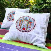 Kantha Embroidered Cushion Covers – Set of 2 | Machhli Rani
