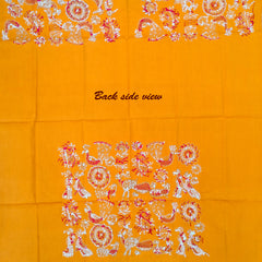 Craftooba Designer handembroidered Blouse Piece | Blouse Material | Designer Blouse | Kantha Hand Embroidered Blouse Piece | Yellow floral