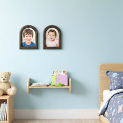 Craftooba Handcrafted Wooden Set of 2 U Shaped Photo Frames | Dual Display – Wall Hanging & Table Top | Rustic Home Decor & Gifting for Birthday, Anniversary, Housewarming |