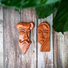 Terracotta Wall Masks – Traditional Man & Woman Combo