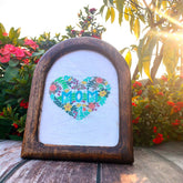 Craftooba Hand Crafted Embroidered Artwork | Crafted by Rural Bengal Women | Wooden U-Frame for Wall & Shelf Décor