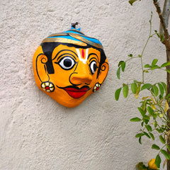 Cheriyal Mask of a Man – Hand Painted (8 x 4 inches)