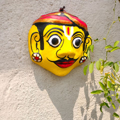 Cheriyal Mask of a Man – Hand Painted (8 x 4 inches)