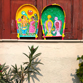 Craftooba Small Hand Painted Soop for Puja – Bamboo Sup, Moram & Kulo for Chhath Puja, Wedding & Mandir Decor – 13.5 * 9 Inch, Set of 2