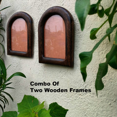 Craftooba Handcrafted Wooden Set of 2 U Shaped Photo Frames | Dual Display – Wall Hanging & Table Top | Rustic Home Decor & Gifting for Birthday, Anniversary, Housewarming |