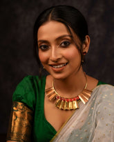 Craftooba Aarunya Necklace Set - Where Brass Meets The Blush Of Dawn
