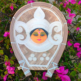12-Inch Handcrafted Bamboo basket with Maa Durga Face | Shola Art of Bengal | Kulo | Soop | Sup | Moram