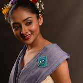 PushpaKatha – Aparajita Neelika Brooch | Hand Embroidered Aparajita Flower Lapel Pin