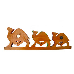 Wooden Hand-Painted Three Camels Fridge Magnet – Desert Charm in Miniature Form