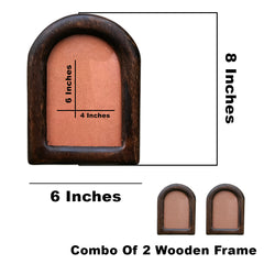 Craftooba Handcrafted Wooden Set of 2 U Shaped Photo Frames | Dual Display – Wall Hanging & Table Top | Rustic Home Decor & Gifting for Birthday, Anniversary, Housewarming |