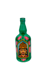 Hand Painted Glass Bottle Art for Home and Office Decor | Recycled Bottle Decor | Bottle Light| Bottle Vase | Glass Bottle Decor | Kingqueenbottle