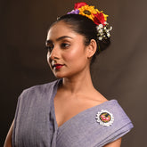 PushpaKatha – Komal Gul Brooch | Hand Embroidered Floral Lace Lapel Pin