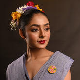 Craftooba PushpaKatha – Kamal Vritt Brooch | Hand Embroidered Pichwai Lotus Lapel Pin