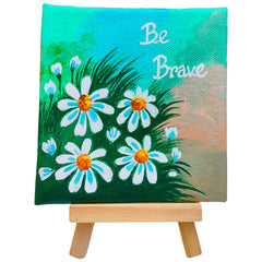 Craftooba Hand-Painted Mini Canvas Art – “Be Brave”