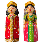 Craftooba Wooden Handpainted Couple Dolls for Home Decor Set of 2 V | Doll | Handpainted Doll | Wooden Doll