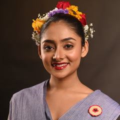 PushpaKatha – Rakta Jaba Brooch | Hand Embroidered Indo-Western Hibiscus Lapel Pin