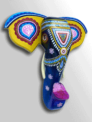 Wooden Hand painted and Hand crafted decorative beautiful Elephant head wall hangings | Home Decor, Christmas Decor, Christmas Gifts | Wall hangings, Wall Decor | Size 10inches (Navy Blue)