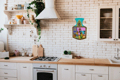 Two women in kitchen wall plate