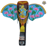 15-Inch Wooden Hand-Carved & Hand-Painted Elephant Head Wall Décor