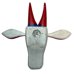 10-Inch Hand-Carved & Hand-Painted Cow head