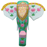 Hand-Carved & Hand-Painted Wooden Elephant Head | 10 Inches | Vastu Positive Decor | Symbol of Power and Protection