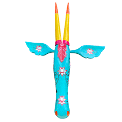 Craftooba Cow Head Wall Decor – Hand Painted Wooden Nandi Head, Blue Floral Design, 18 Inch – Symbol of Prosperity for Living Room & Puja Room,Entrance,Ready to Hang