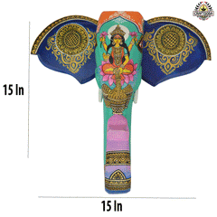 Maa Laxmi 15 inches Wooden Elephant Head Decor