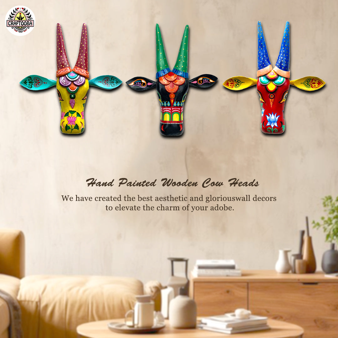 Wooden Cow Heads
