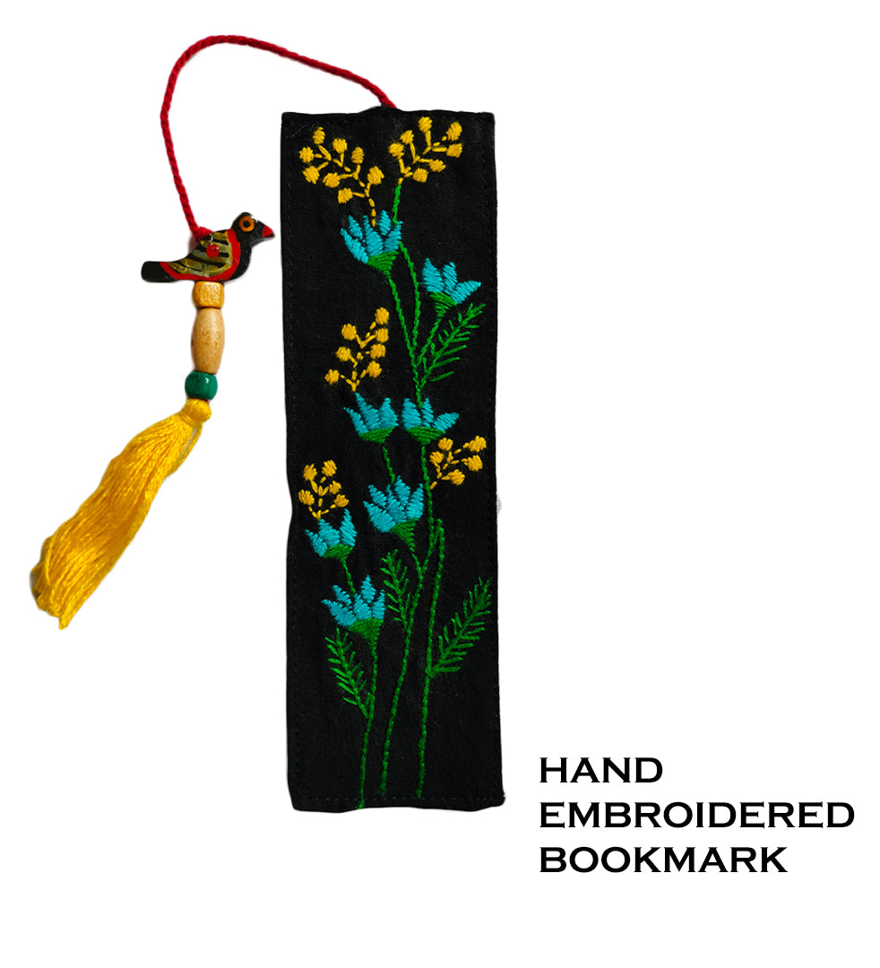 Hand embroidered bookmark
