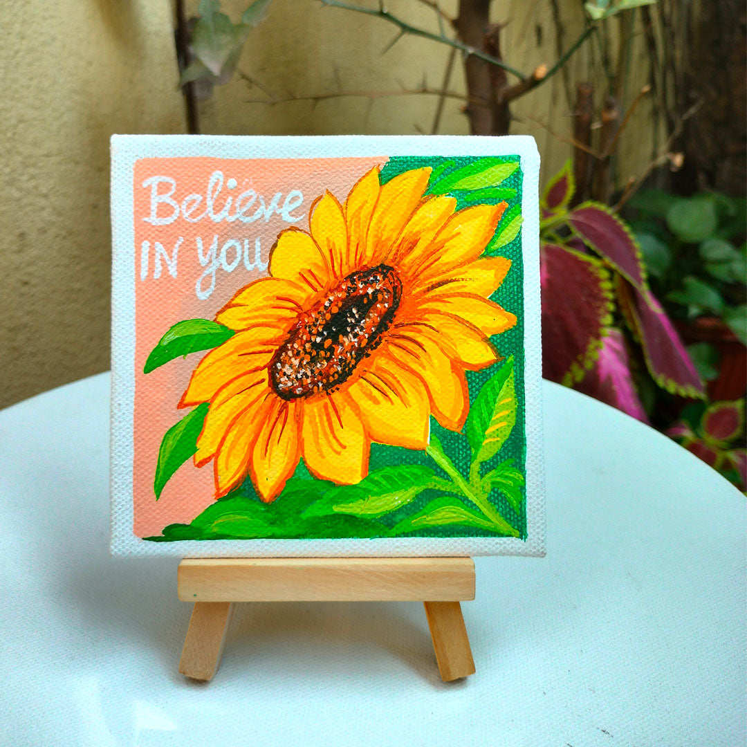 Craftooba Hand-Painted Mini Canvas Art – “Believe in You”