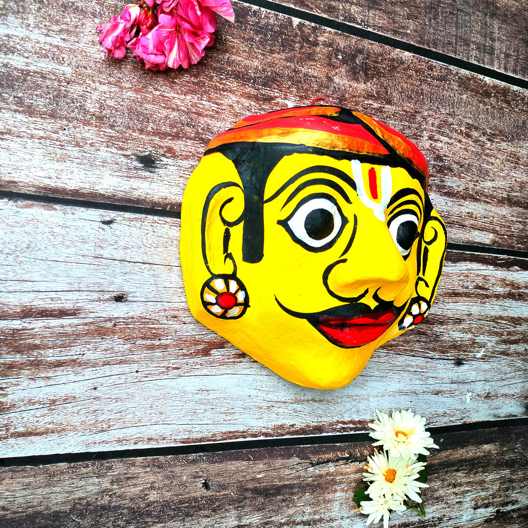 Cheriyal Mask of a Man – Hand Painted (8 x 4 inches)