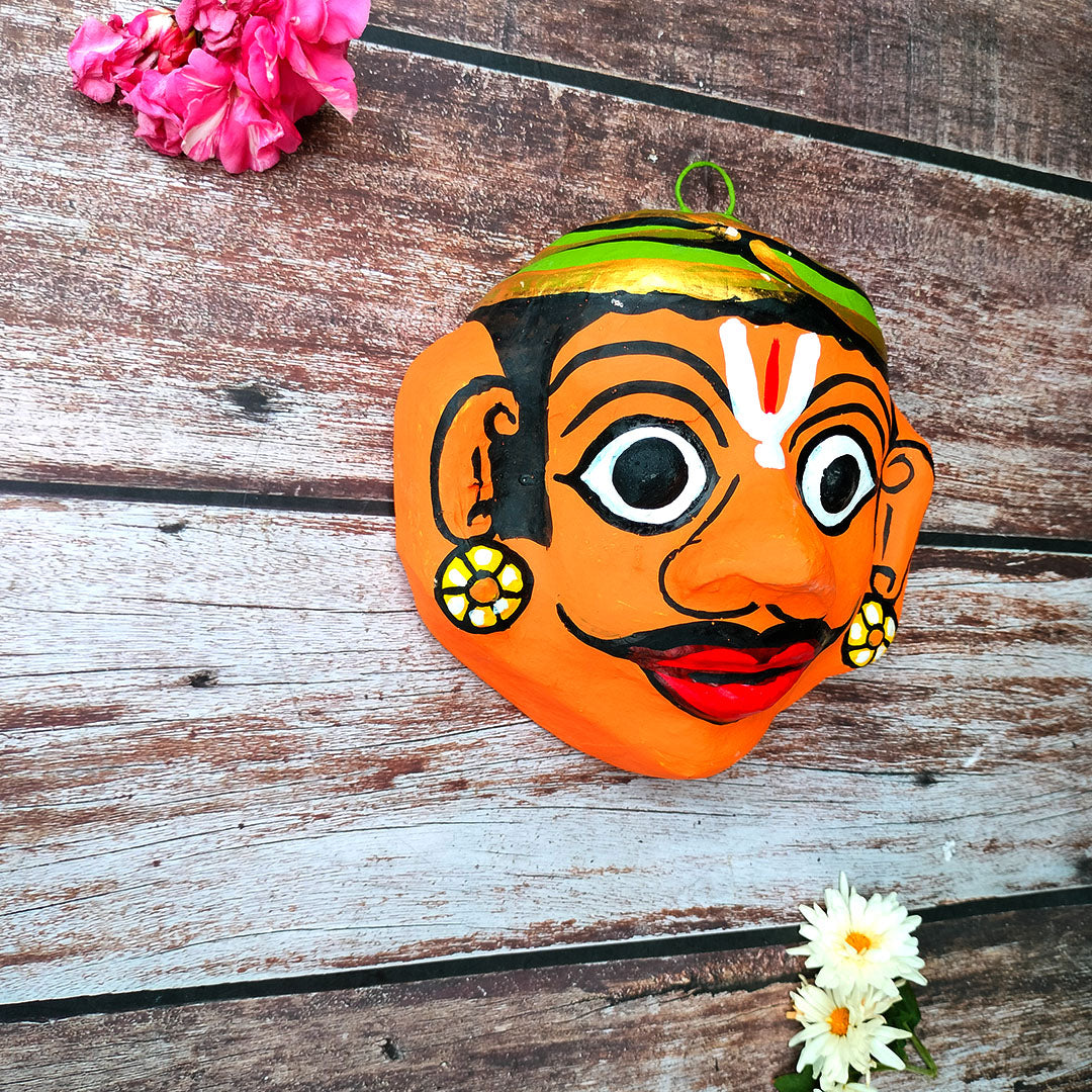 Cheriyal Mask of a Man – Hand Painted (8 x 4 inches)