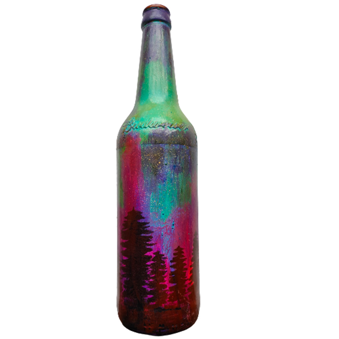 Glass handpainted bottle art – 11.2 inches | Glass handpainted Bottle decor