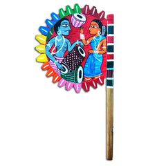 Craftooba Hand Painted bamboo made hand fan (hatpakha) for home decor & festival | Handmade & handpainted Beautiful Traditional Hand Fan for Cool Air & Home Decor and Travel Use