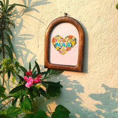Craftooba Hand Crafted Embroidered Artwork | Crafted by Rural Bengal Women | Wooden U-Frame for Wall & Shelf Décor