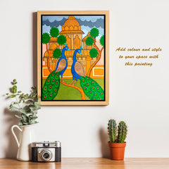 Craftooba Unframed Original Canvas Paintings Peacock | Paintings | Handpainting | Canvas painting | Unframed | Original Painting |