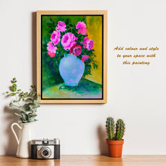Craftooba Unframed Original Canvas Paintings Flower vase | Paintings | Handpainting | Canvas painting | Unframed | Original Painting |
