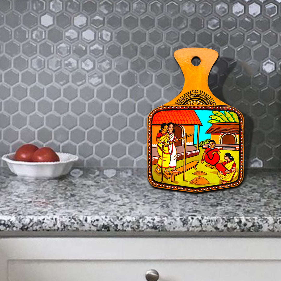 Hand painted wall decor - Village Scene