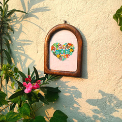 Craftooba Hand Crafted Embroidered Artwork | Crafted by Rural Bengal Women | Wooden U-Frame for Wall & Shelf Décor